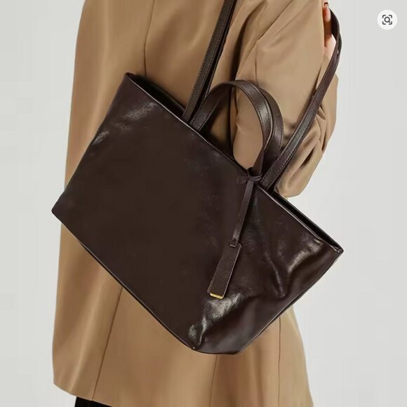 Premium genuine cowhide leather tote bag - Picture 8 of 13